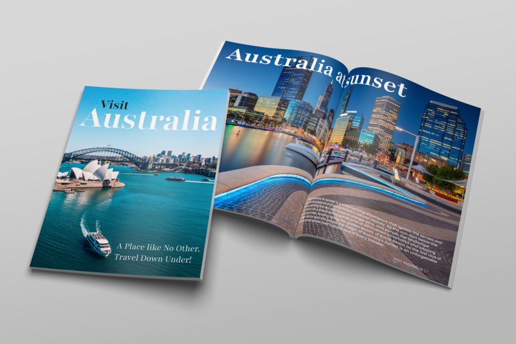 Travel magazine mockup