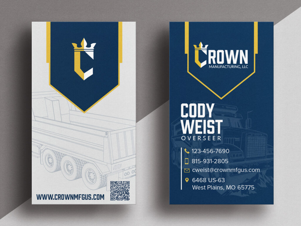 Crown Manufacturing Business card mockup