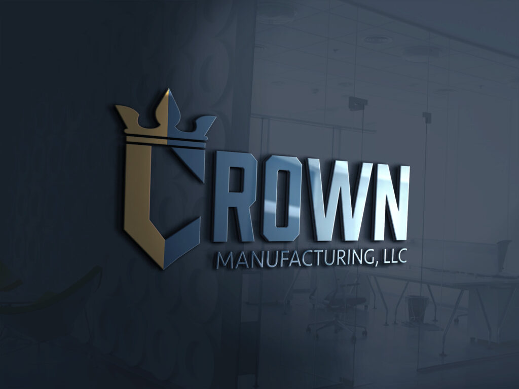 Crown manufacturing logo mockup