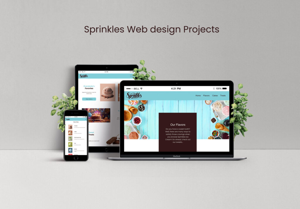 Sprinkles website mockup